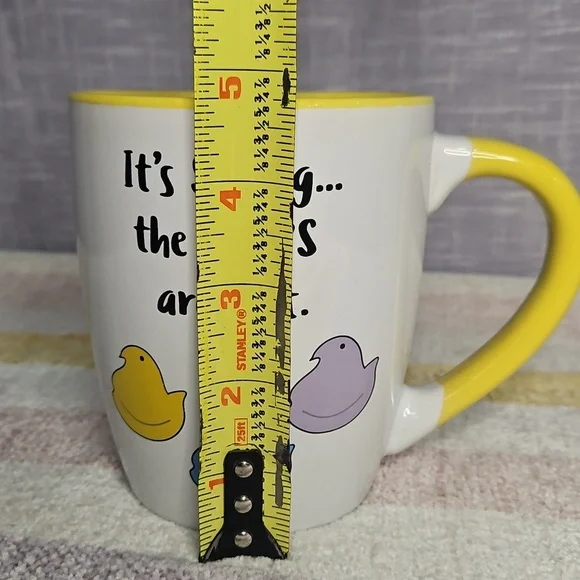 Yellow and White Spring Mug with Peeps Design - Picture 7 of 9